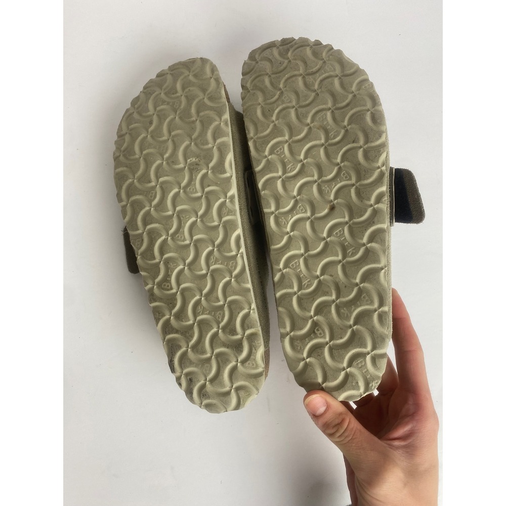 Birkenstock Kyoto Taupe Suede Nubuck Leather Sandals Slides Womens 39 L8 M6 - Picture 11 of 11